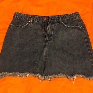 DIVIDE MINI JEAN SKIRT, SIZE 8